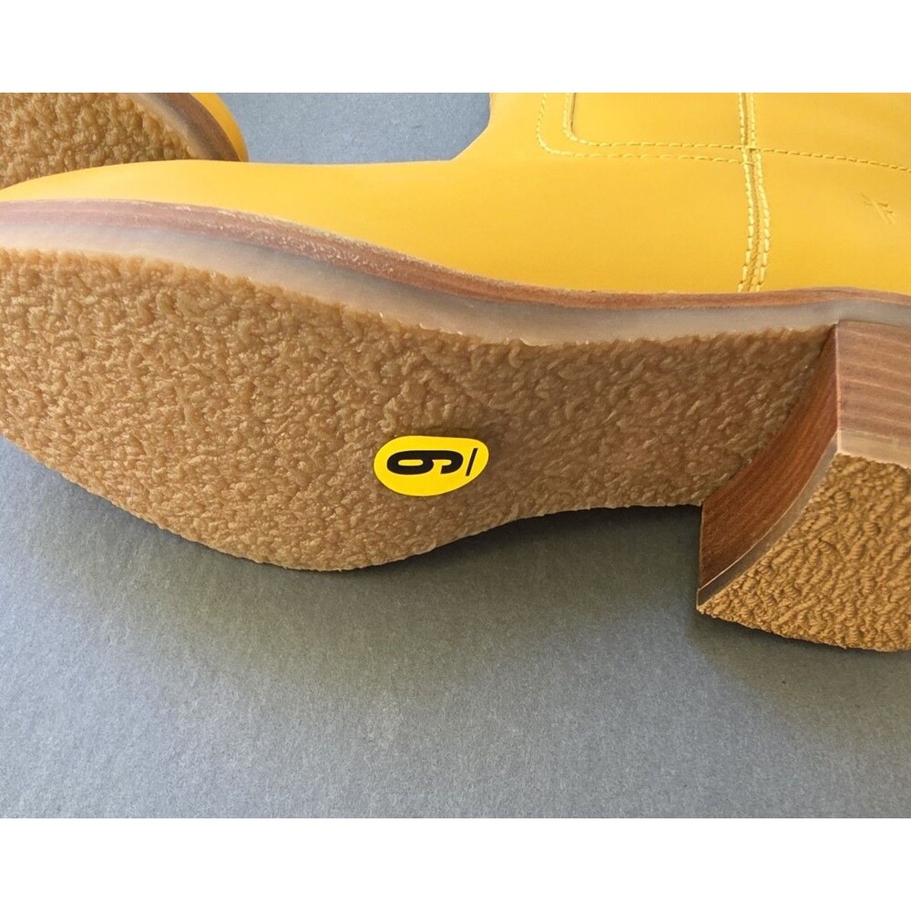 NIB Frye Camryn Womens 9 Tall Pull On Boots Leather Banana Yellow  Campus - Picture 3 of 16